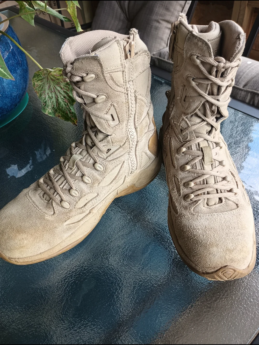 Converse Men's Rapid Response Tactical Boots Tan Suede Side Zip Size 11.5 W